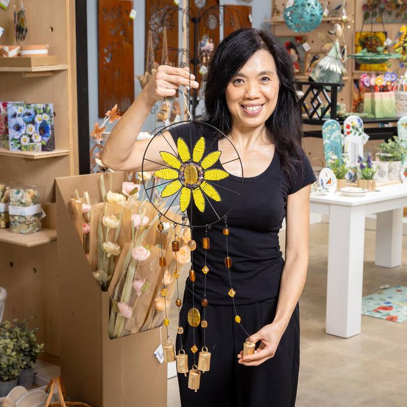 38" Sunflower Beaded Wind Chime