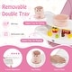 preview thumbnail 22 of 22, Costway Baby High Chair Wooden Feeding Chair with 4-Gear Tray &