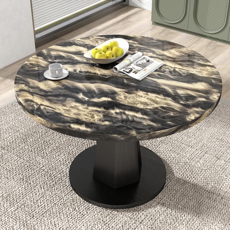 Roundhill Furniture Cavira 5-Piece Round Modern Dining Set