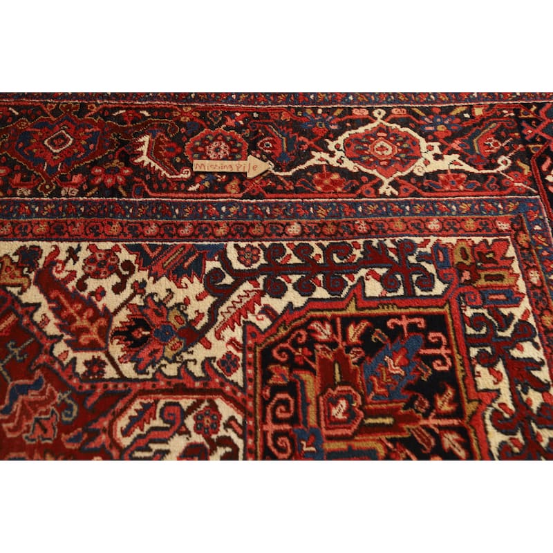 Hand Knotted Oriental 100% Wool Carpet Traditional Medallion Red Heriz Area Rug - 19' 3'' X 12' 0''