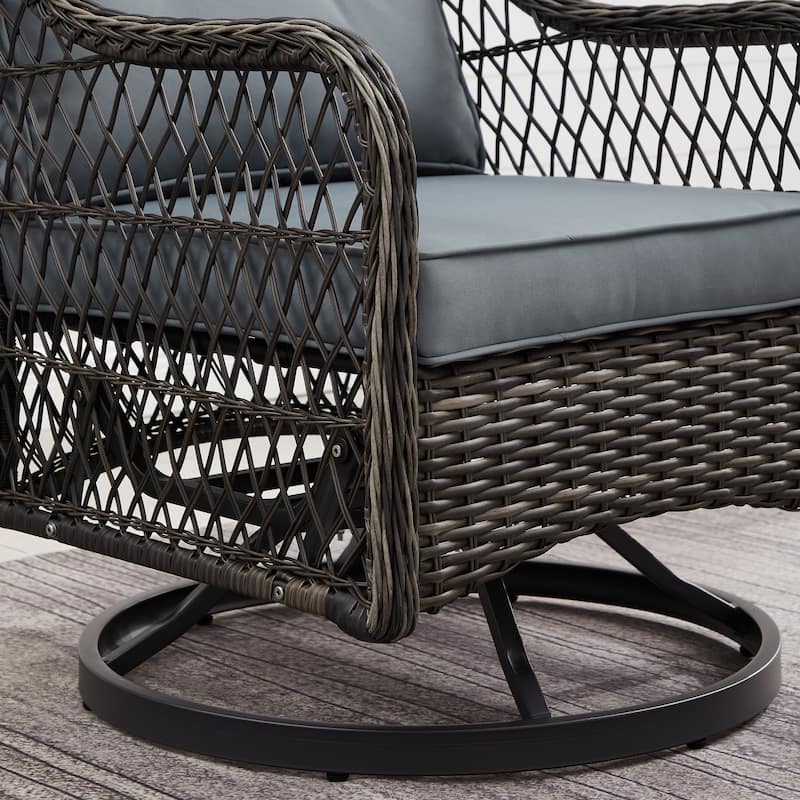 Corvus Vasconia Resin Wicker Outdoor Swivel Lounge Chair