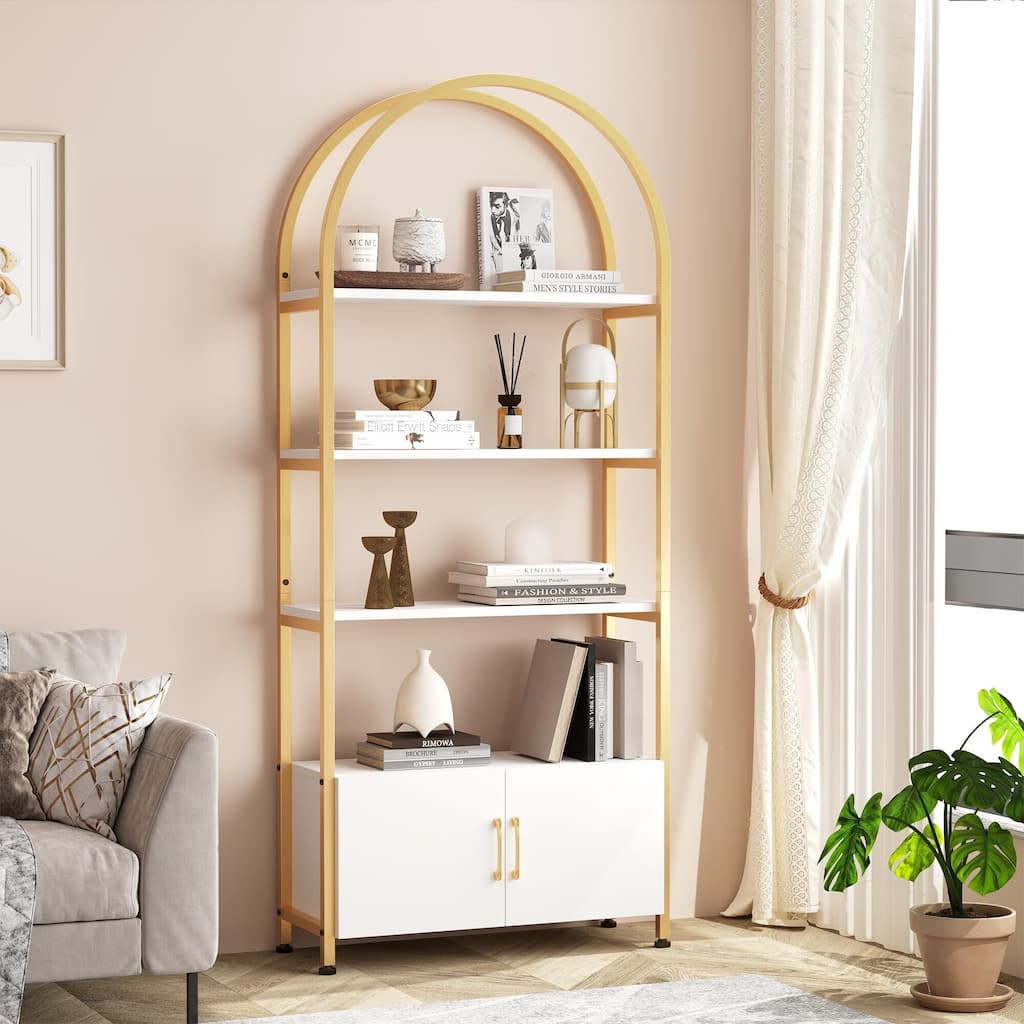 71.5 Inch Tall Bookshelf with Door