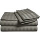 preview thumbnail 20 of 20, Luxury 500 Thread Count Egyptian Cotton Solid or Striped Sheet Set King - Charcoal (Damask Stripe)
