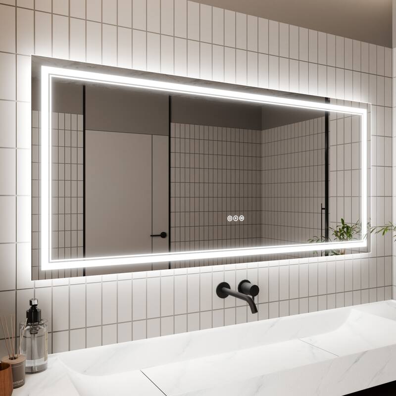 Modland Small Size LED Bathroom Mirror Back & Front Lighted Anti-Fog - 28x60