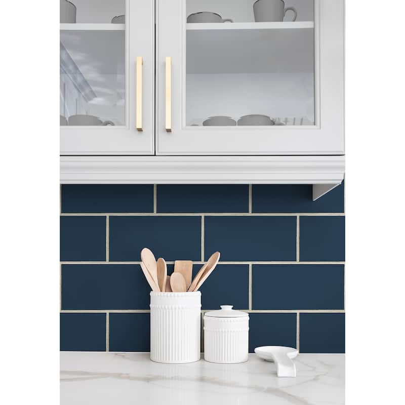 NextWall Retro Subway Tile Peel and Stick Wallpaper