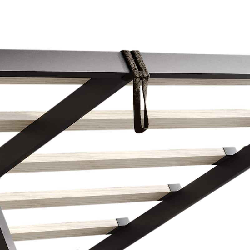 CraftPorch Luxury Wingback Platform Lift Up Storage Bed