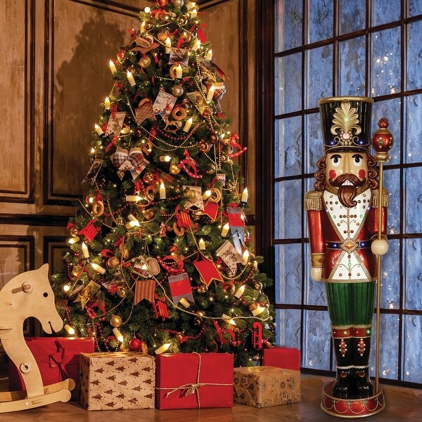 Fraser Hill Farm 76-inch Resin Nutcracker Figurine Holding Staff