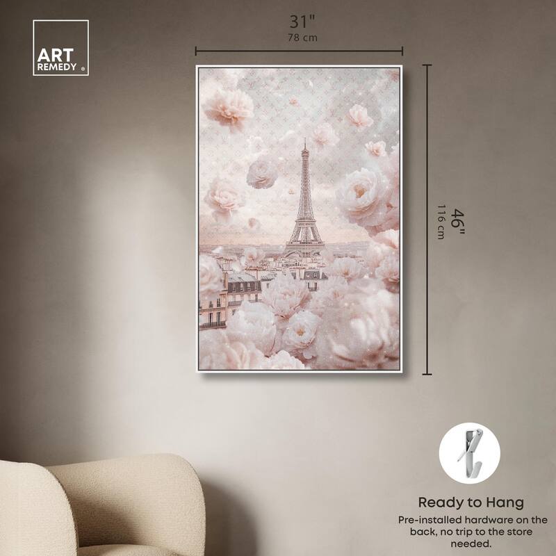 Raining Petals in Paris Canvas by Art Remedy