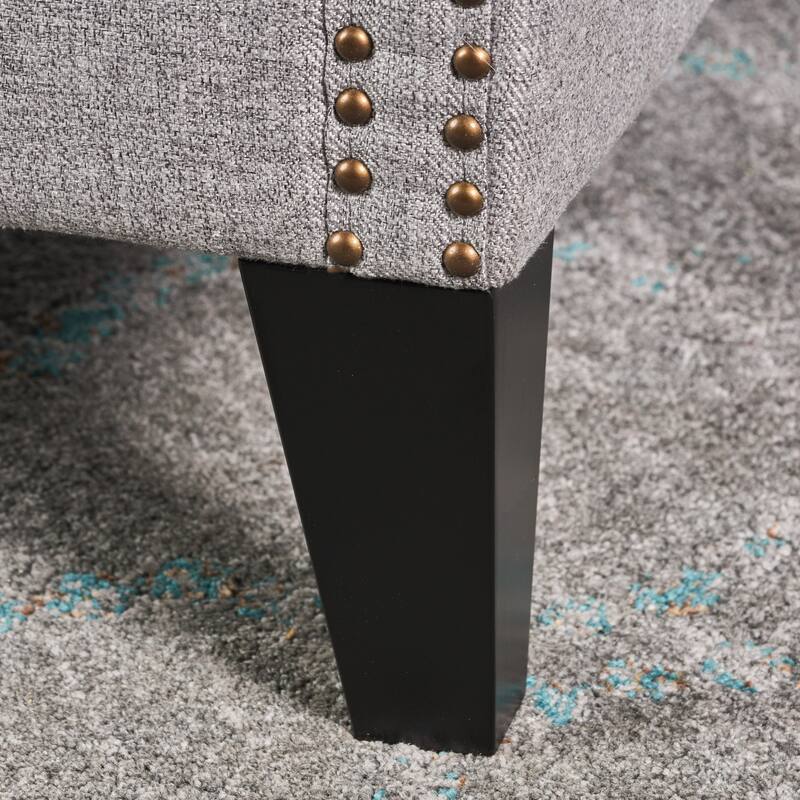 Laird Winged Tufted Studded Fabric Club Chair by Christopher Knight Home