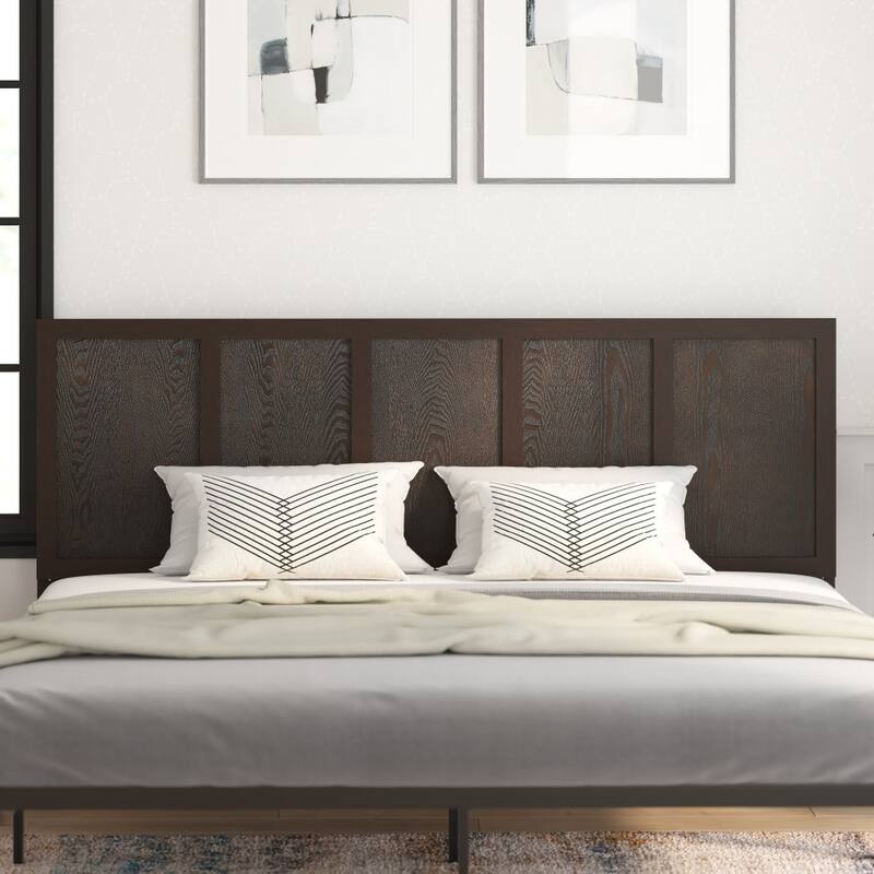 Solid Wood Paneled Headboard Only