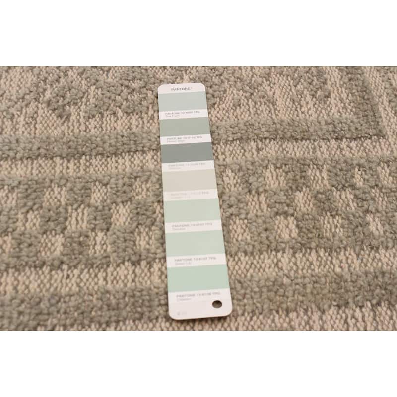 ECARPETGALLERY Hand-knotted Tangier Khaki, Light Green Wool Rug - 7'10 x 9'10