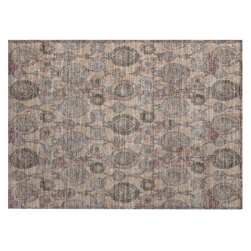 Machine Washable Indoor/ Outdoor Chantille Traditional Floral Rug