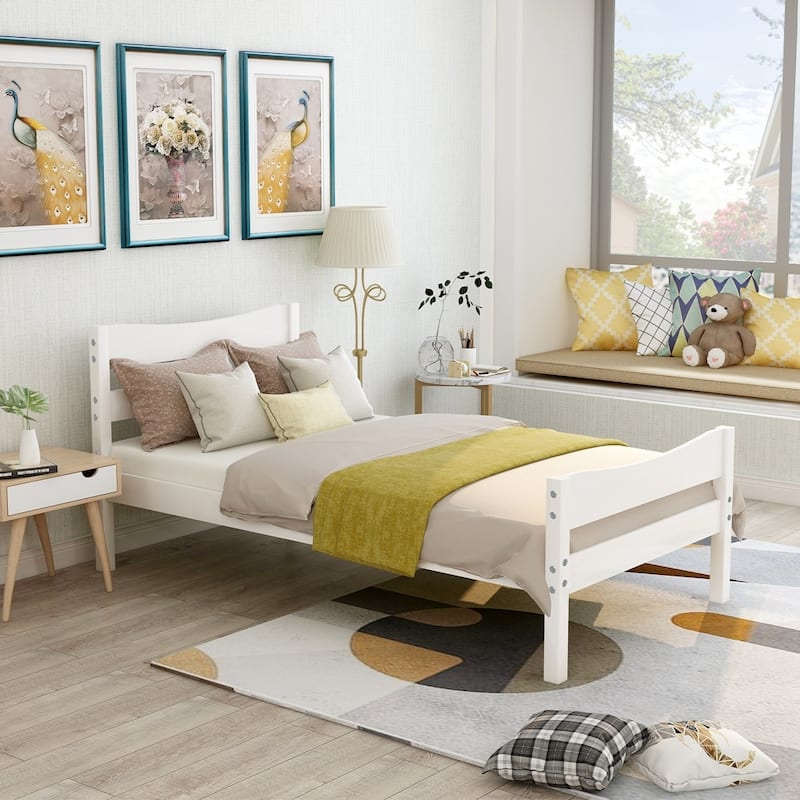 Twin Size Wood Platform Bed