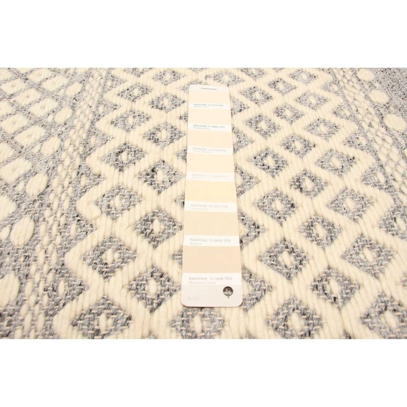 ECARPETGALLERY Hand Tufted Sienna Cream Wool Rug - 5'6 x 7'7