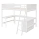 preview thumbnail 26 of 55, Full Size Wooden Loft Bed with Desk and Shelves, Space-Saving Design
