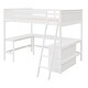 preview thumbnail 6 of 55, Full Size Wooden Loft Bed with Shelves and Desk - Stylish Space-Saving Furniture