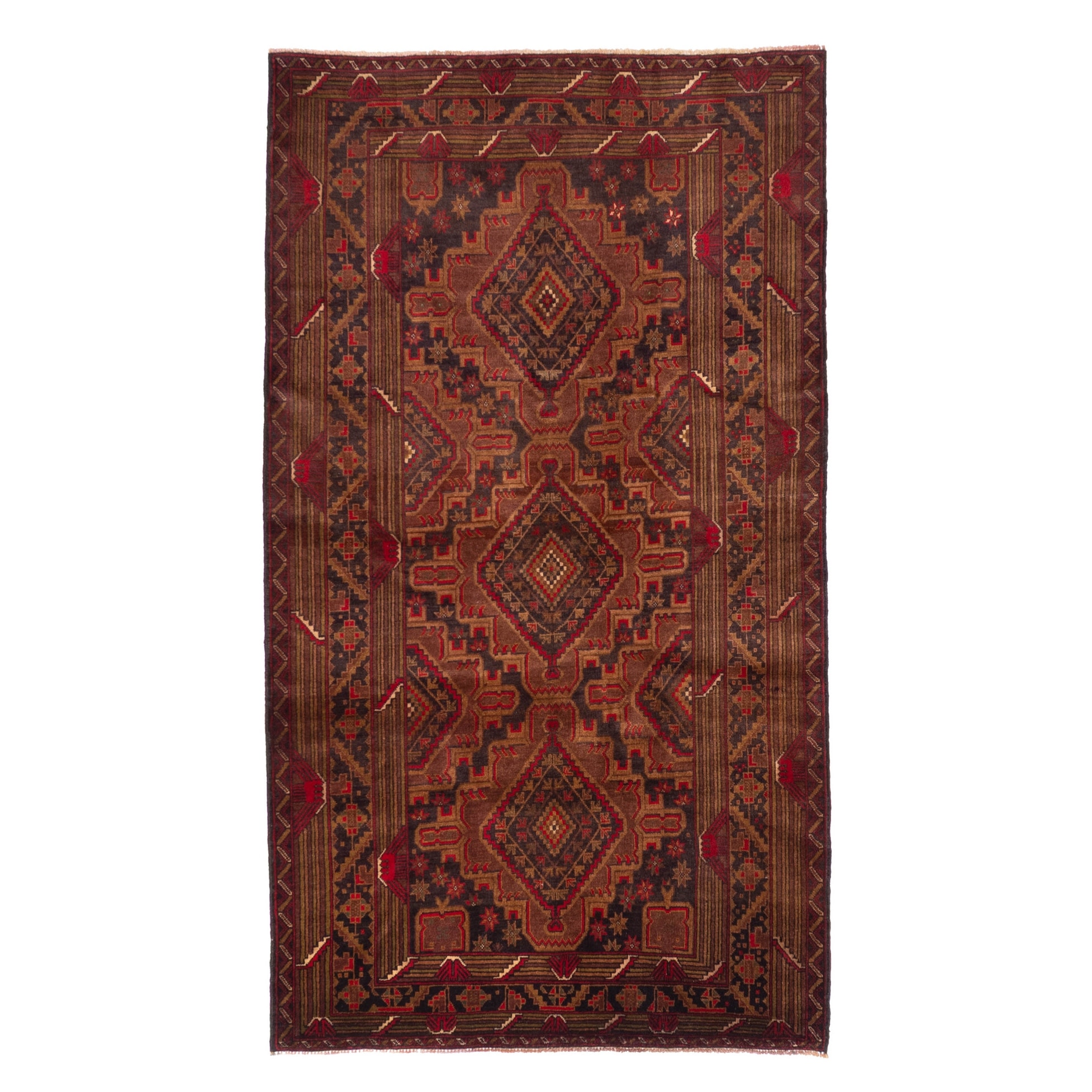 ECARPETGALLERY Hand-knotted Teimani Brown Wool Rug - 3'9 x 6'9