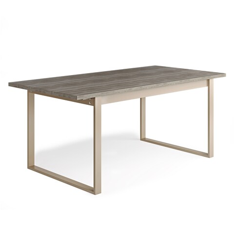 WyndenHall Myra 71 inch Wide Contemporary Outdoor Dining Table in Distressed Weathered Grey - 35.43" d x 70.9" w x 29.5" h