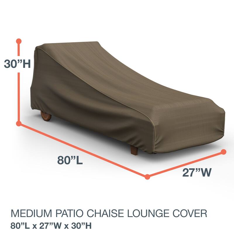 Budge StormBlock™ Hillside Black and Tan Patio Chaise Lounge Cover Multiple Sizes