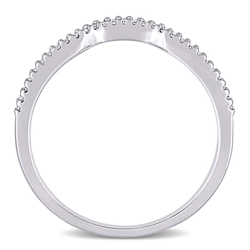 Sterling Silver 1/10ct TDW Diamond Anniversary Style Contour Stackable Wedding Band