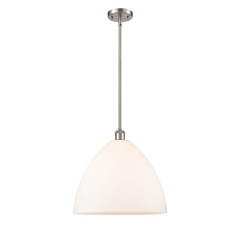 Innovations Lighting Bristol Glass 1 Light 16" Pendant - Matte White/Brushed Satin Nickel