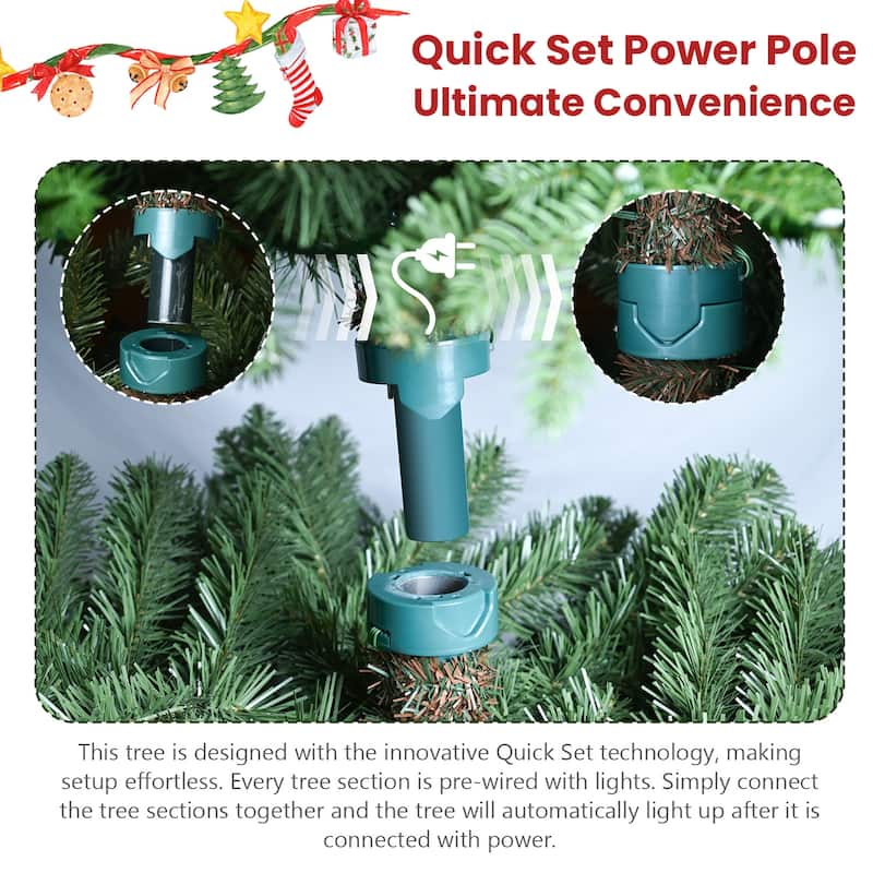 Artificial Christmas Tree, Full Lush Hinged Pine with PE+PVC Mixed Needles