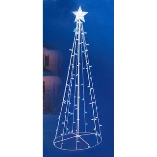 Shop 5 Blue White Led Lighted Outdoor Twinkling Christmas Tree Yard Art Decoration Overstock 18875156