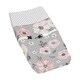preview thumbnail 1 of 4, Grey Watercolor Floral Collection Girl Changing Pad Cover - Blush Pink Gray White Shabby Chic Rose Flower Polka Dot Farmhouse