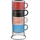 preview thumbnail 15 of 19, 14 oz Ceramic 4 Cup Coffee Mug Set Multicolor Multicolor