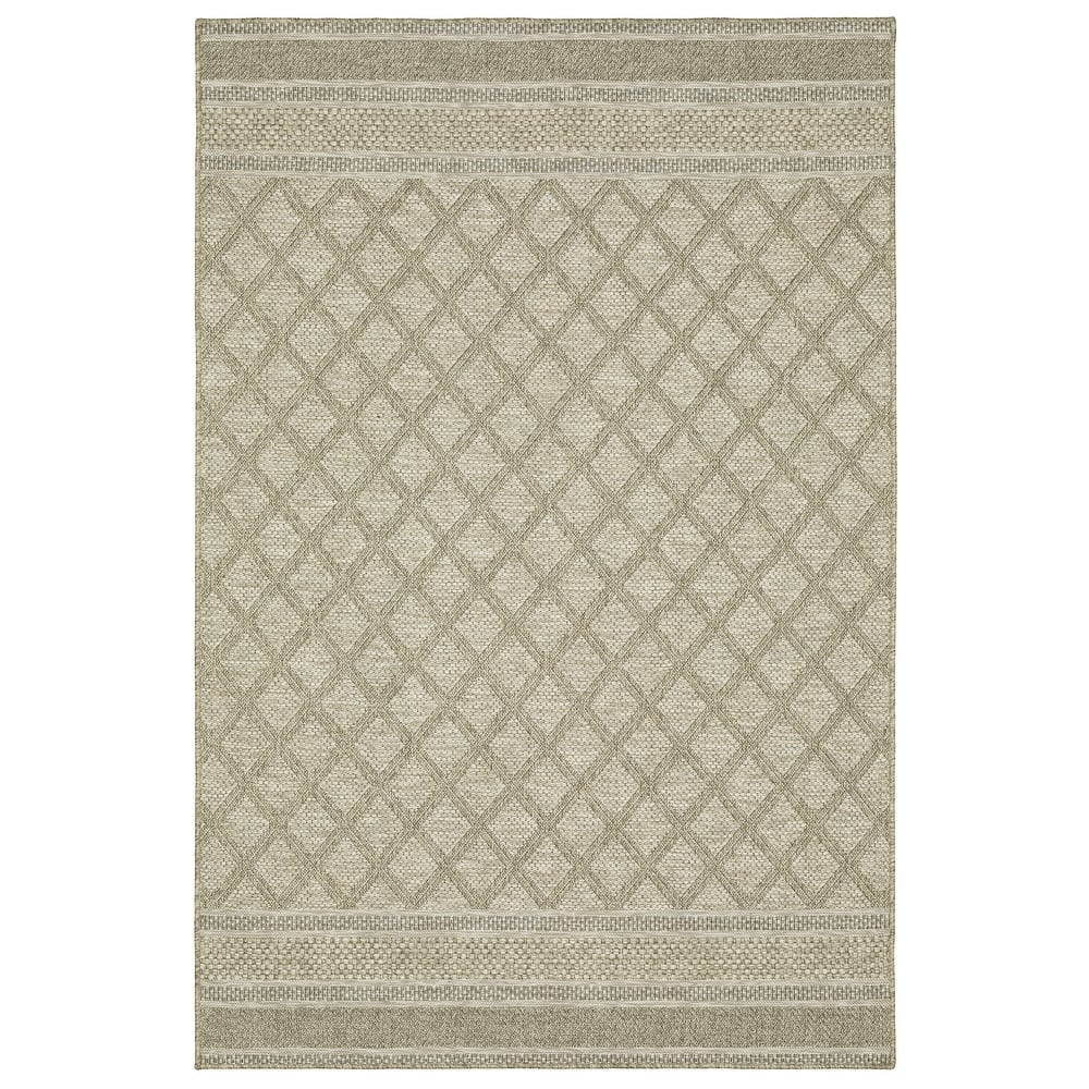 Vista Home Tangelo Diamond Lattice Beige/ Black Ultimate Performance Area Rug.