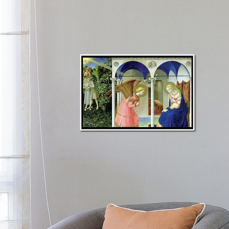 iCanvas "The Annunciation, Convent of Santo Domenico in Fiesole, 1426 (Museo del Prado)" by Fra Angelico Framed Canvas Print