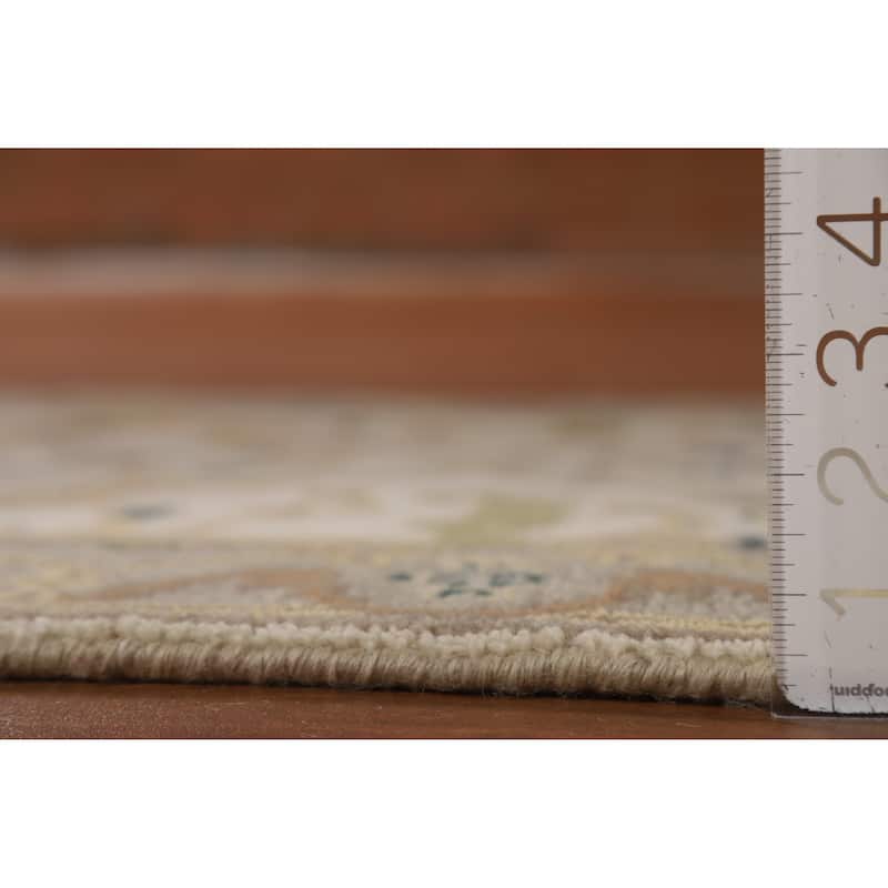 Ivory Oushak Indian Runner Rug Handmade Wool Carpet - 2'7"x 7'9"