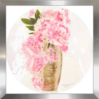 "Gold Vase with Pink Flowers" by Jodi Print on Acrylic