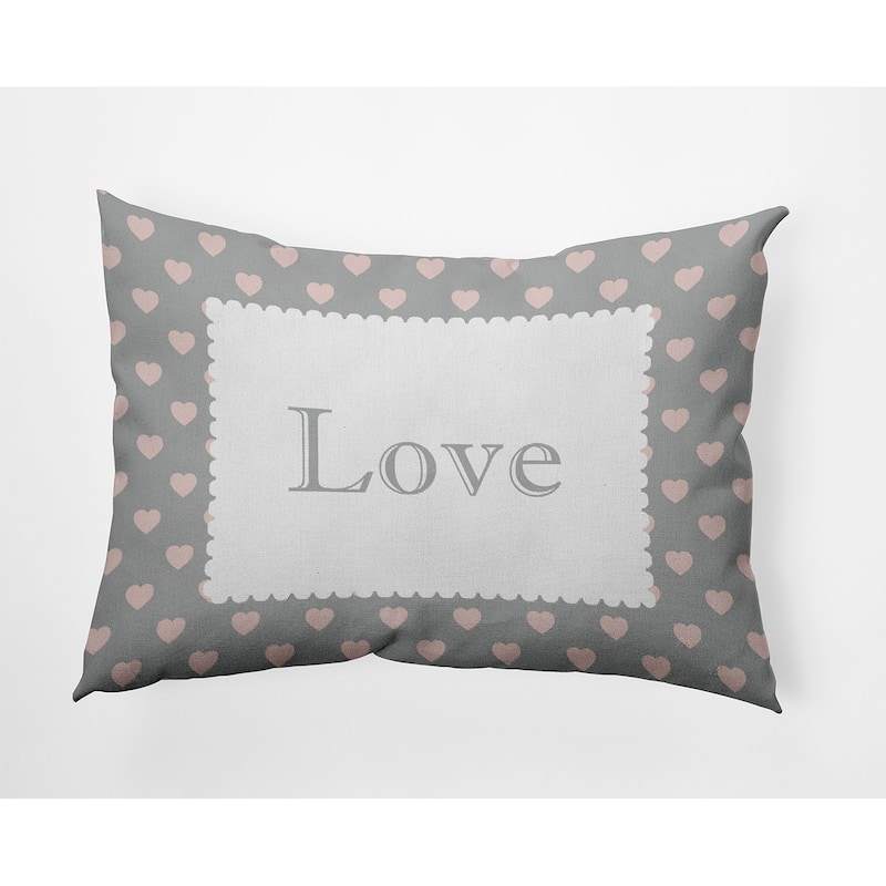 Love Valentines Day Decorative Throw Pillow - 14" x 20" - Lunar