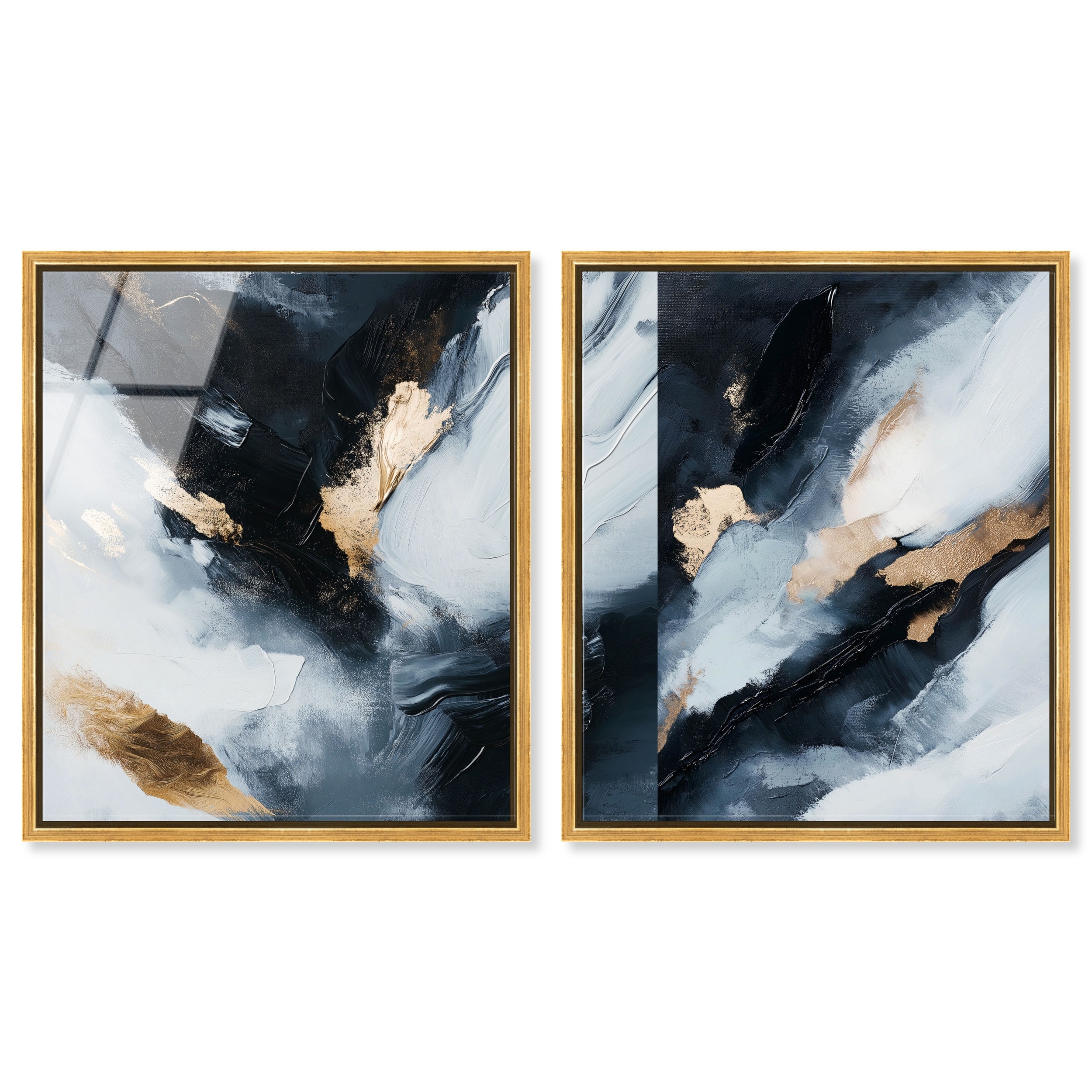 Abstract Interlude Blue Wall Decor Set Acrylic Print by Art Remedy