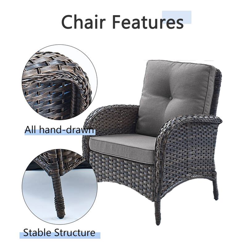 Gymojoy Outdoor Fire Pit Conversation Set, Loveseat Glider Sofa & Chairs - Patio Furniture Set