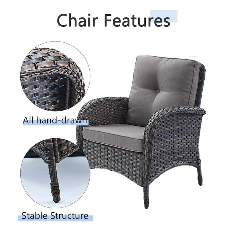 Gymojoy Outdoor Patio Chair & Fire Pit Set Luxurious Comfort Conversation Set
