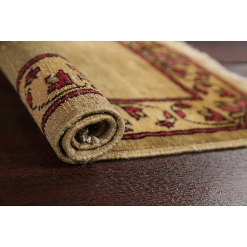 Geometric Oriental Wool Gabbeh Kashkoli Area Rug Hand-knotted Carpet - 1'11" x 2'6"