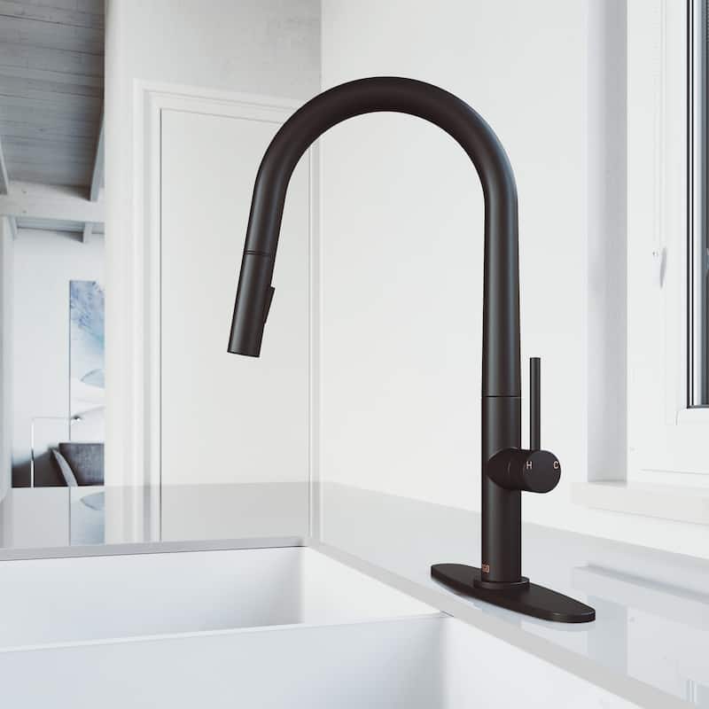 VIGO Greenwich 18" H Single Handle Pull-Down Sprayer Kitchen Faucet