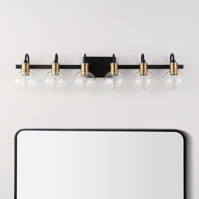 Kurtz Iron/Glass Rustic Vintage LED Vanity Light, by JONATHAN Y