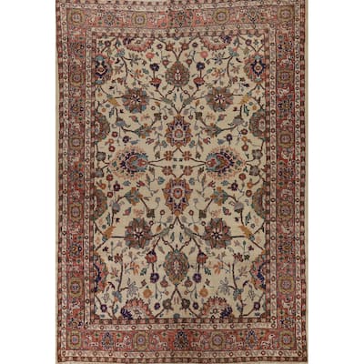 Floral Anatolian Turkish Vintage Area Rug Handmade Wool Carpet - 6'5"x 9'1"