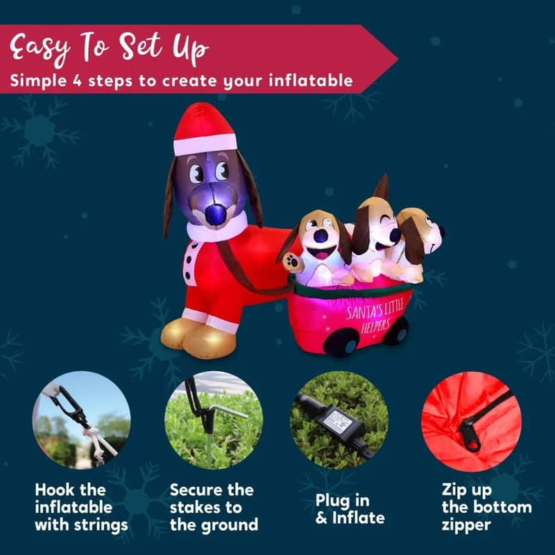 Cheerful Christmas Puppy Inflatable