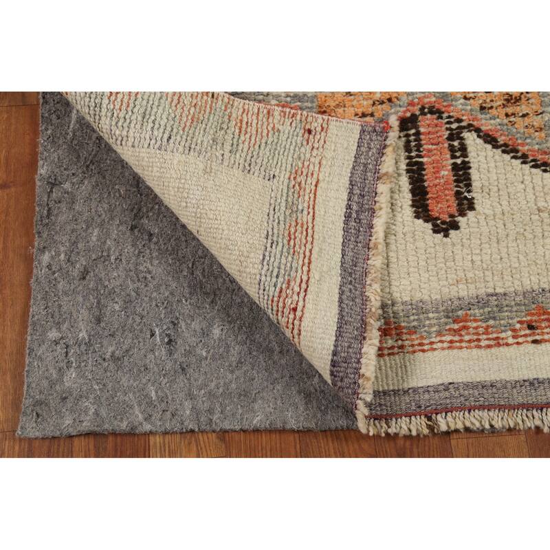 Oushak Turkish Runner Rug Hand-Knotted Wool Carpet - 3'4"x 12'8"