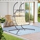 preview thumbnail 8 of 21, Outdoor Rattan Hanging Chair Patio Wicker Egg Chair