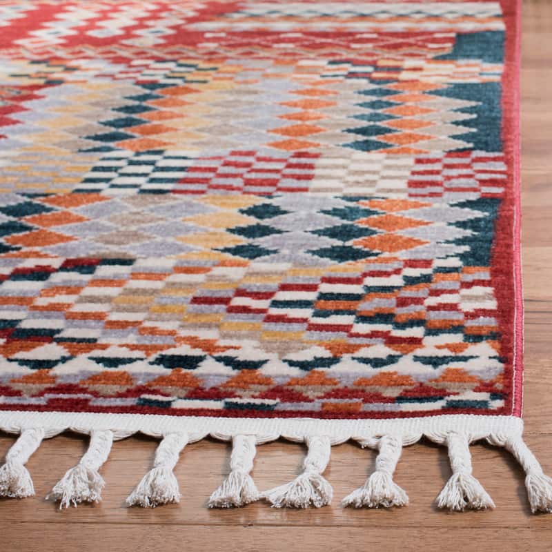 SAFAVIEH Farmhouse Avine Boho Tribal Polyester Rug