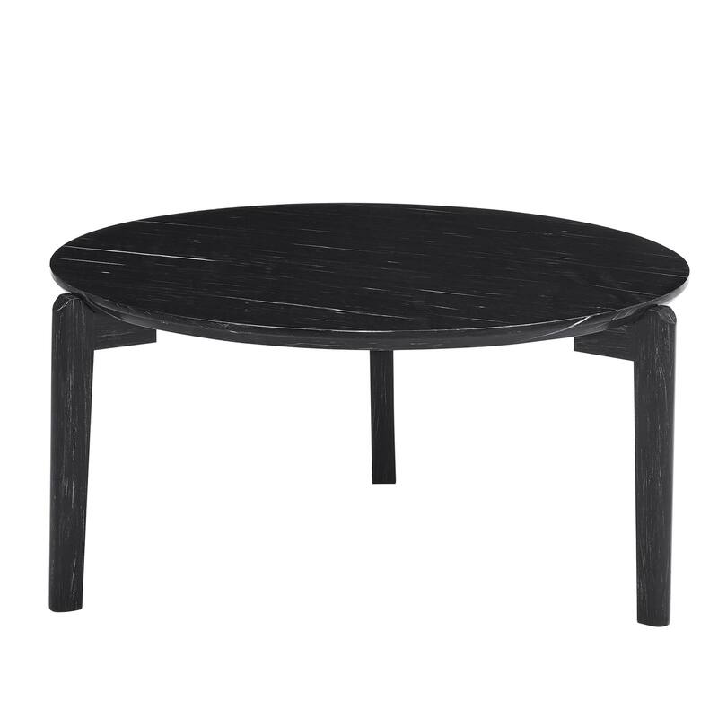 36" Modern Style Faux Marble Round Coffee Table