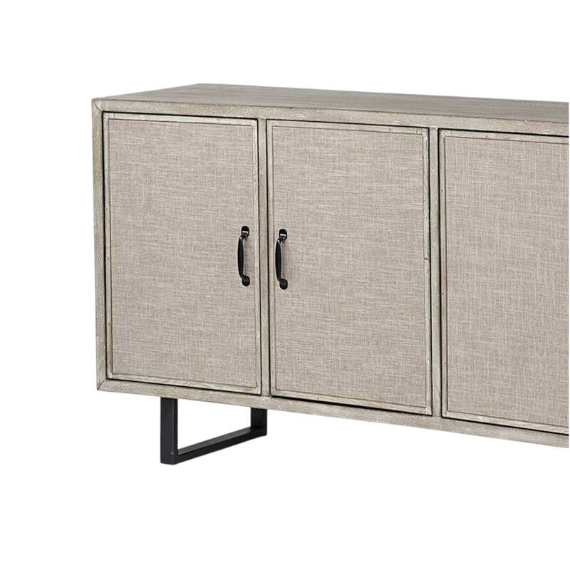 HomeRoots 68" Light Brown Solid Wood Sideboard with Four Doors - 15.5' X '31.5' X '68