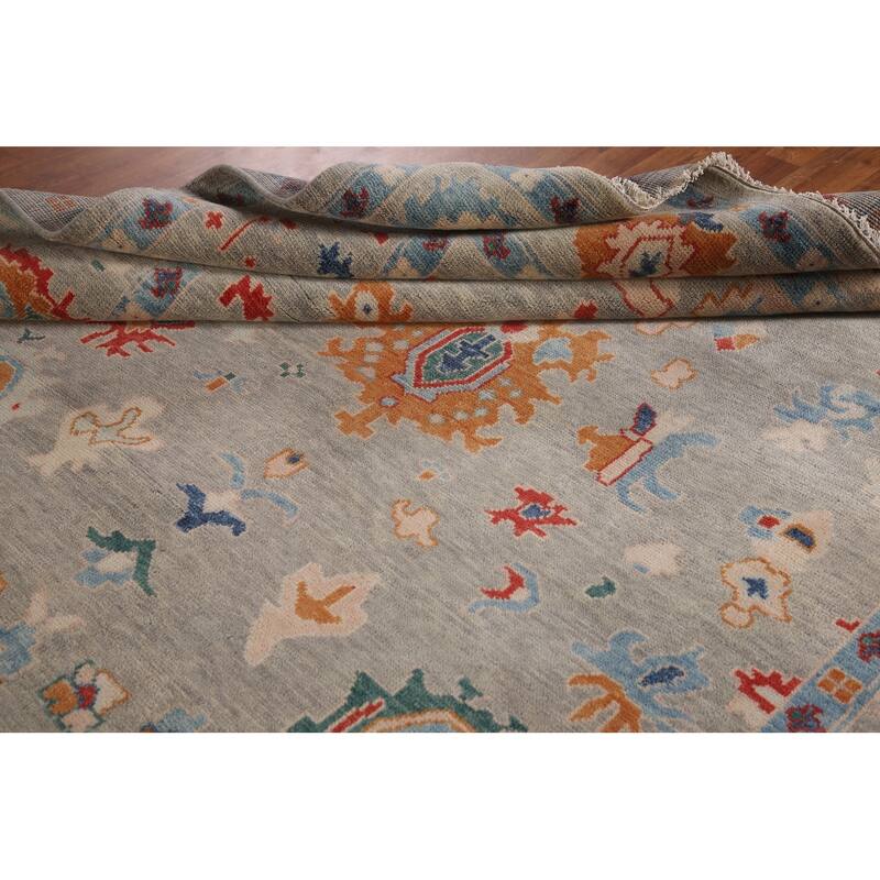 All-Over Oushak Area Rug Wool Carpet - 7'11"x 9'9"