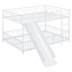 preview thumbnail 8 of 38, Full over Full Size Metal Bunk Bed with Slide and Guardrails for Kids, Boys and Girls, Bedroom