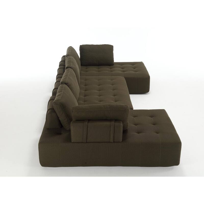 Comfortable U-Shaped Sectional Sofa with High-Resilience Foam & No Assembly Hassle - 6 Seat Couch